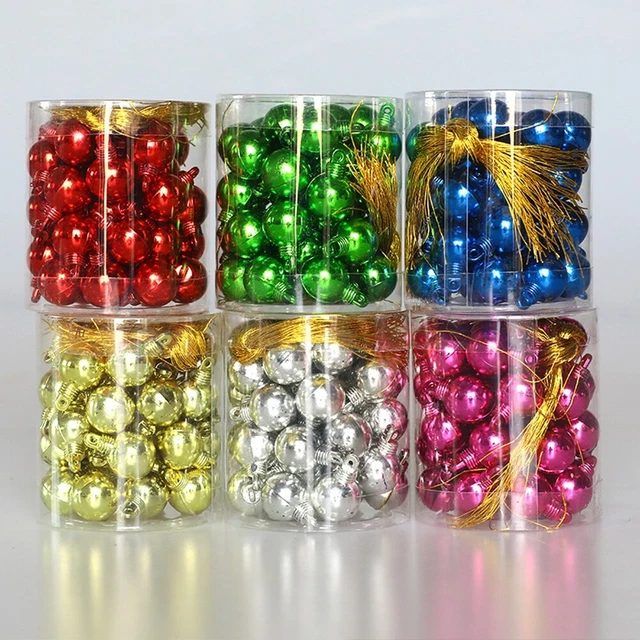 Sparkling 48PCS Christmas Baubles Glitter Tree Decorations in 6 Colors (1 5cm)