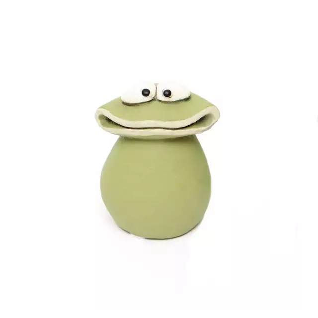 Froggi Concrete Frog Indoor Outdoor Garden Figurine Green Sm 4.5" H