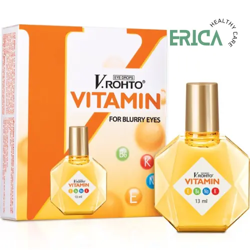 4 scatole V Rohto Vitamin Eye Drops Migliora gli occhi secchi sfocati,...