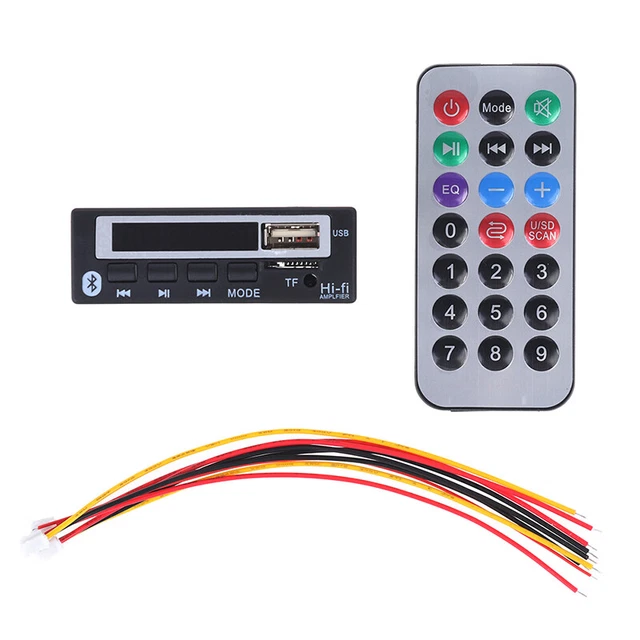 Decoder Audio MP3 Per Auto Con FM, Telecomando, USB E TF – Lettore Wireless Con Ingresso AUX E Display Orologio