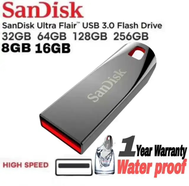 SanDisk USB Memory Stick Cruzer Force 16GB 32GB 64GB 2.0 Flash Drive BackUp