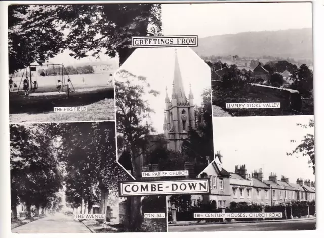 A Frith's Real Photo Multiview Post Card of Greetings From Combe-Down. Somerset