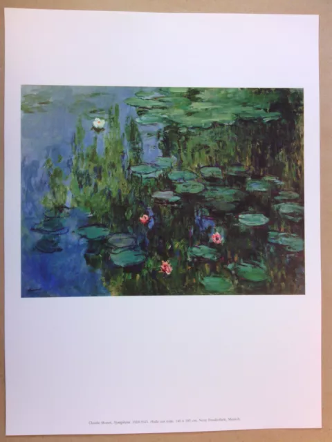 Rare Reproduction Oeuvre De Claude Monet / Nymphéas / 30 X 40 Cms / Comme Neuve
