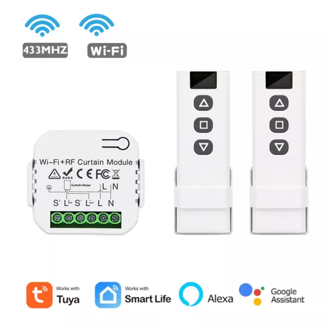 Tuya Smart WiFi Wlan Kabellos Jalousie Vorhang Schalter RF Fernbedienung f Alexa