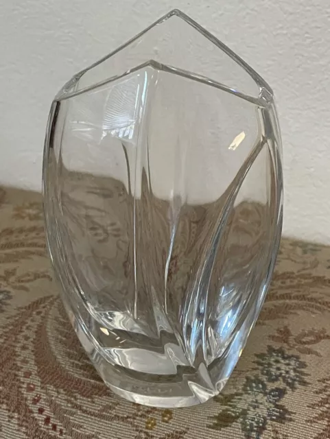 Signed BACCARAT Robert Rigot Crystal Giverny Vase Made In France Vintage 7” Tall