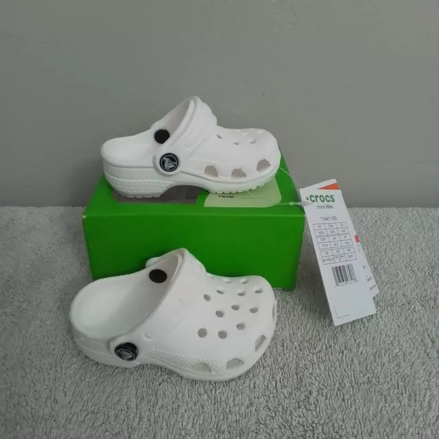 Size 2/3 (6-12 Months) Crocs Littles White