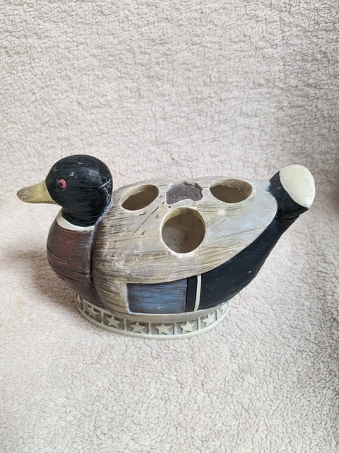 Wilson & Wilson Folk Art Co Rustic Lodge Duck Toothbrush Holder