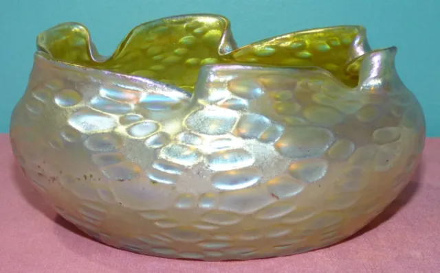 Loetz Candia Diaspora Iridescent Art Glass Bowl 2