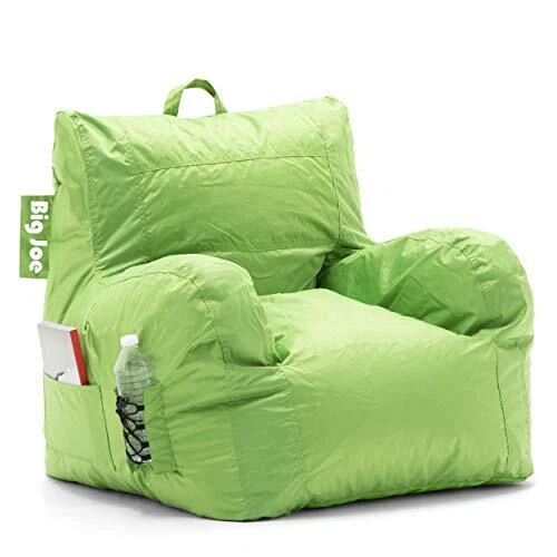 Big Joe Dorm Bean Bag Chair with Drink Holder and Pocket Spicy Lime Smartmax 3ft