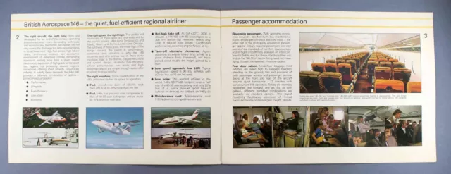 British Aerospace Bae 146 Manufacturers Sales Brochure 1985 Seat Map 2