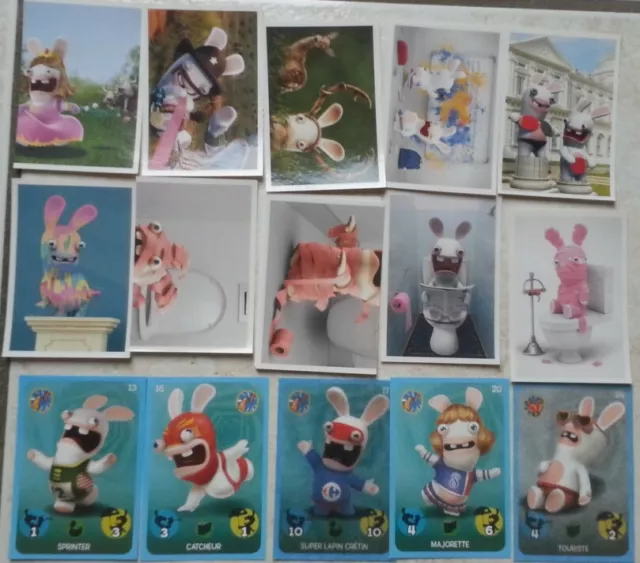 1=2 Cartes Lapins Crétins au choix / PANINI Carrefour / Cartes