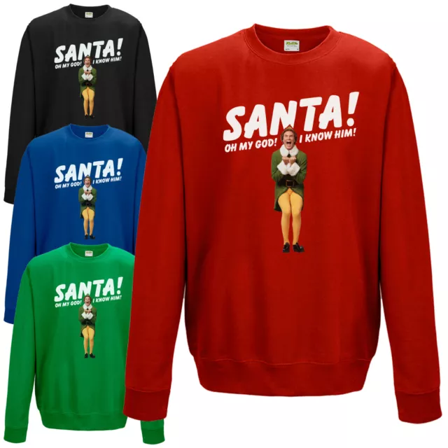 SANTA! I KNOW HIM! Sweatshirt Funny Buddy The Elf Inspired Christmas Gift Jumper