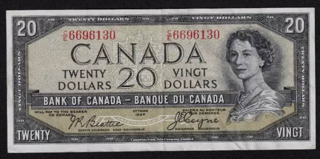 Canada 1954 $20 Twenty Dollar Devil's Face Banknote Beattie - Coyne