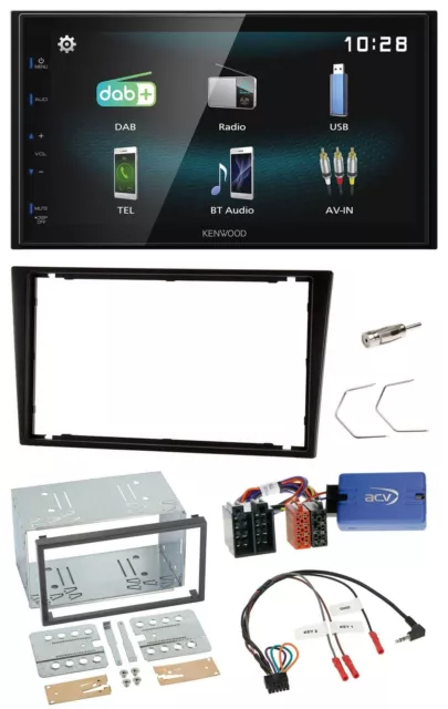 Kenwood Bluetooth 2DIN USB DAB Lenkrad Autoradio für Opel Corsa C Omega B Agila