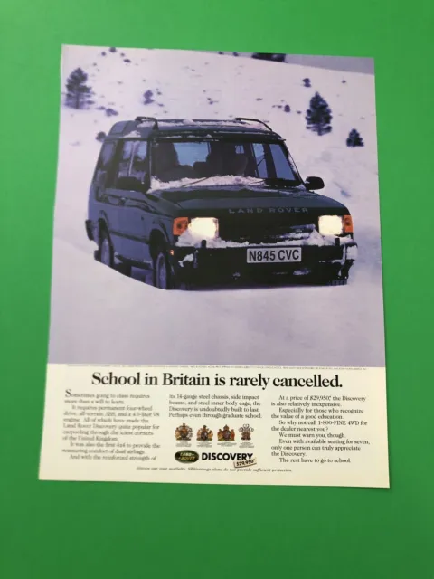 1995 1996 Land Rover Discovery Original Vintage Print Ad Advertisement A2