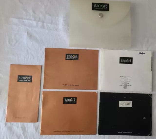 Rare 2000 City Coupe Smart & Passion Owner's Manual And Service Book (Belgian)