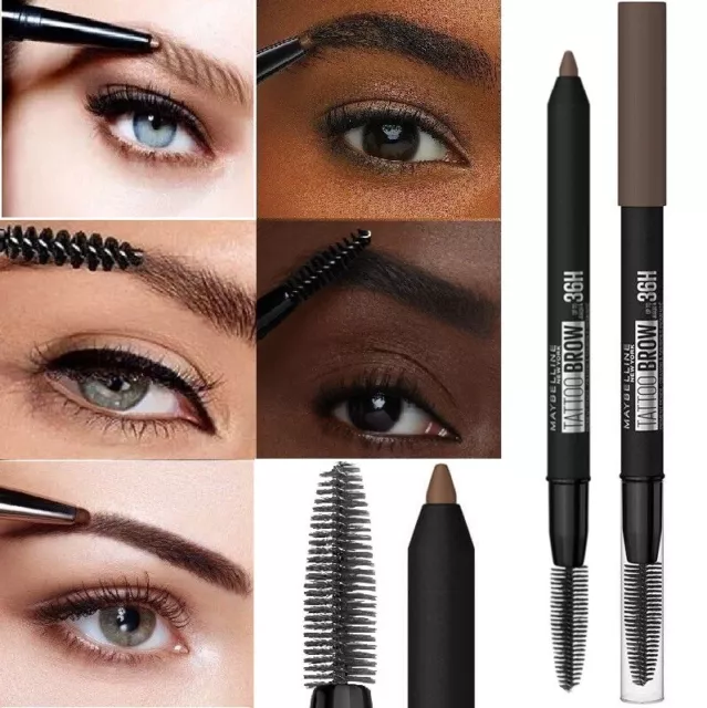 Maybelline BROW TATTOO 36H 2 EN 1 Crayon à Sourcils + Brosse  07 Brun Foncé