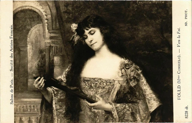 Carte Postale Ancienne Paris 75 – Salon De Paris, œuvre Renée Couet, Famille Paysanne – Noir Et Blanc