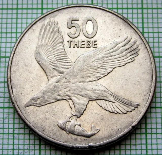 BOTSWANA 1991 50 THEBE, AFRICAN FISH EAGLE - 1 coin - BOTSWANA 1991 50 THEBE