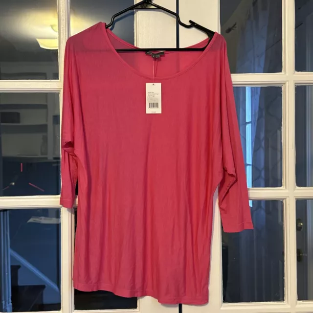 NWT PRETTY! Vince. Women's MEDIUM Hot Pink Batwing Sleeve Top-Tunic (Orig. $115)