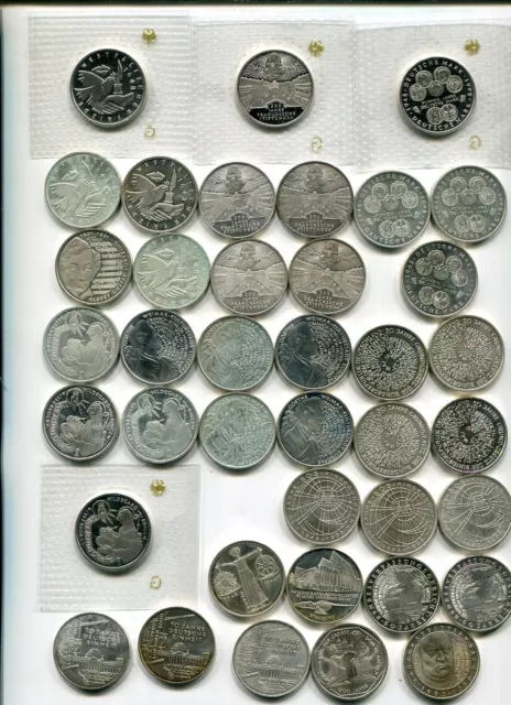 39 x 10 DM 925°SILBER GEDENKMÜNZEN 1998-2001 AUS SAMMLUNG 559 GRAMM FEINSILBER