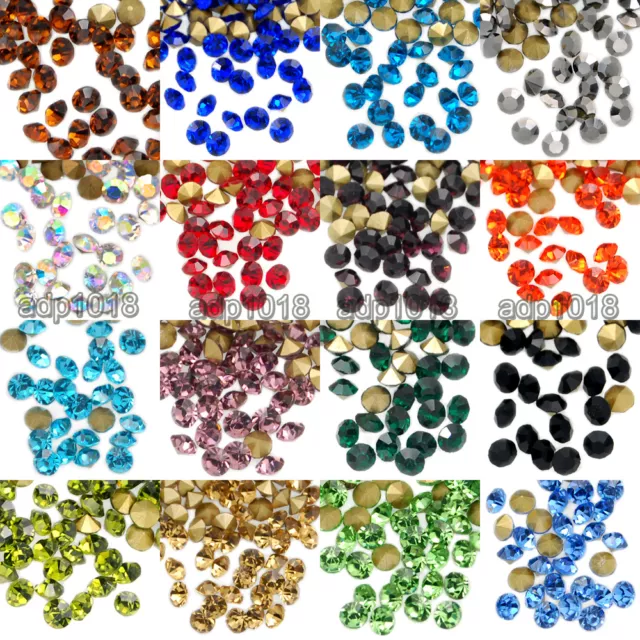 WHOLESALE Lot TOP Quality Crystal Rhinestones 1440pcs Pointed Foiled Back