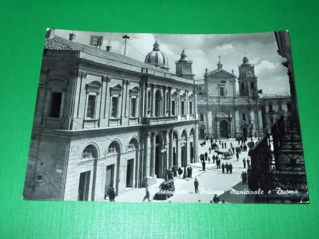 Cartolina Caltanissetta - Palazzo Municipale e Duomo 1955