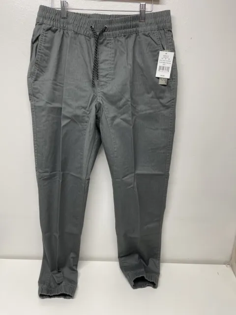 Silver Lake Twill Jogger Pants Men's Pull On Grey Mid Rise Size Large
