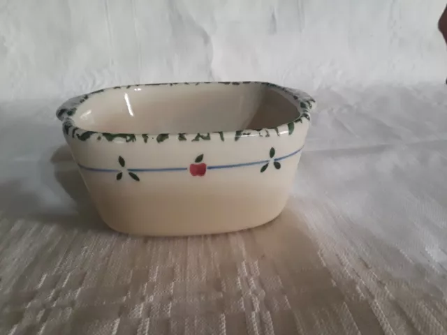 Roseville Spongeware Workshop of Gerald Henn 5x5 Small Casserole Dish W/ Apples