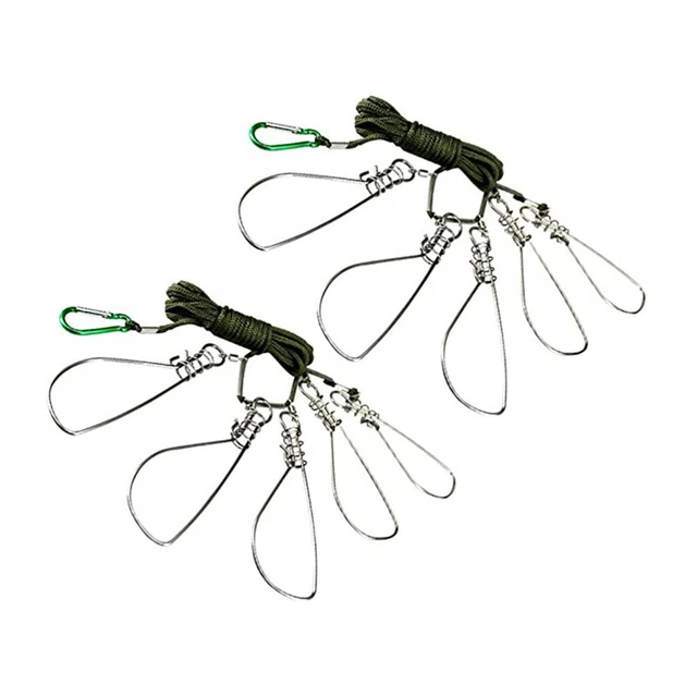 5M 5 Buckle Fish Locker Stainless Steel Rope Fishing Lock Fishing Gear AccesS3J4