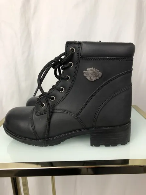 Harley-Davidson Womens Size 7.5 Raine Steel Toe Black Leather Motorcycle Boots