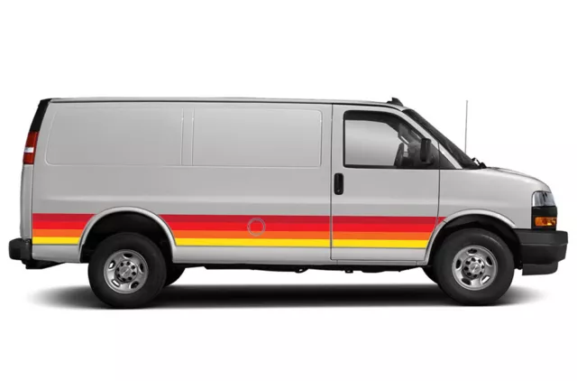 Retro stripes graphic decals stickers vinyl kit for Chevrolet Express Van  Chevy