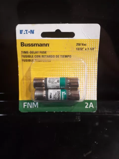 Fusible enano de tubo de fibra de vidrio Bussmann BP/FNM-2 2A 250V 2 un. x 1-1/2 L