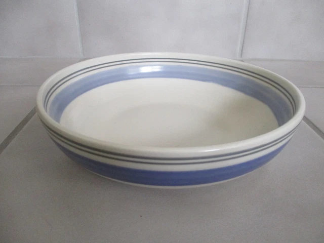 Pfaltzgraff RIO Blue Striped 8 1/2" Round Vegetable Bowl Stoneware Mexico Pfaltzgraff RIO Blue Striped 8 1/2" Round Vegetable Bowl Stoneware Mexico