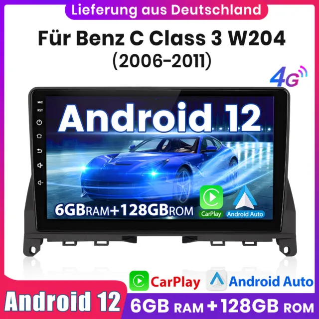 Android12 Carplay Autoradio GPS NAVI WIFI DAB Für Mercedes C Class W204 S204 6GB