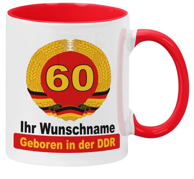 TASSE MIT NAMEN u. Alter Spruch Geboren in der DDR Geschenk.Idee Ossi