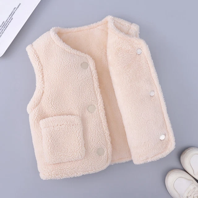 Bambina Bambino Corpo Scaldamuscoli Cappotto Sherpa IN Pile Gilet Giacca