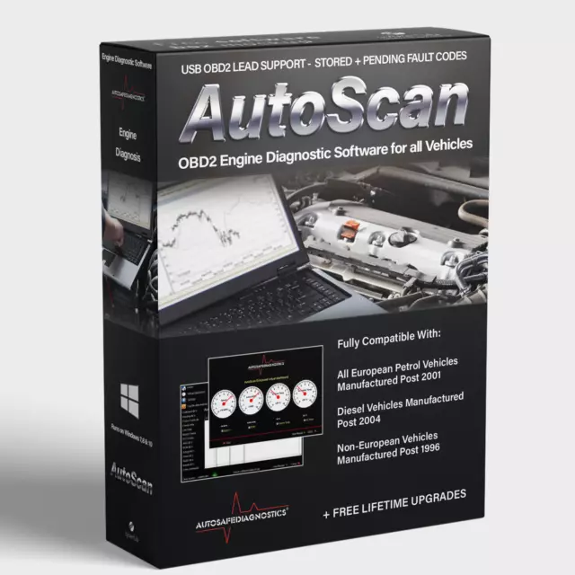 Autoscan Standard OBD2 EOBD Engine Diagnostic Software 4 all Vehicles Elm327