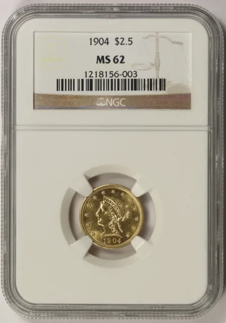 1904 Liberty Head Quarter Eagle Gold $2.5 MS 62 NGC