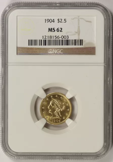 1904 Liberty Head Quarter Eagle Gold $2.5 MS 62 NGC