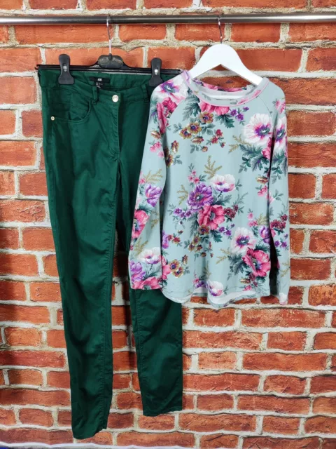 Girls Bundle Age 12-13 Years Monsoon H&M Floral Jumper Sweater Trousers 158Cm
