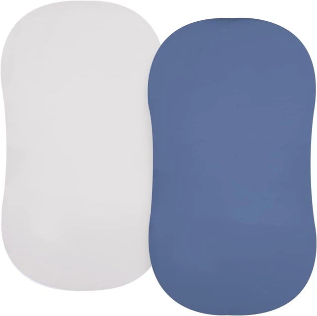 PHF Soft Bassinet Sheets, 2 Pack Silky Comfy Breathable Cradle Sheets for Baby B