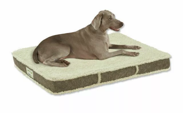 Orvis Memory Foam Dream Lounger Shearling Fleece Dog Bed LARGE Brown Tweed NEW