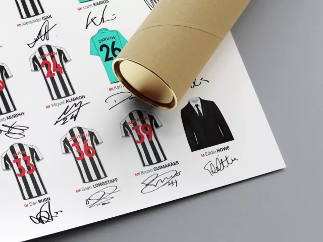 Newcastle United 2023 Print Framed Photo Poster Team Squad New Kits Guimaraes 2
