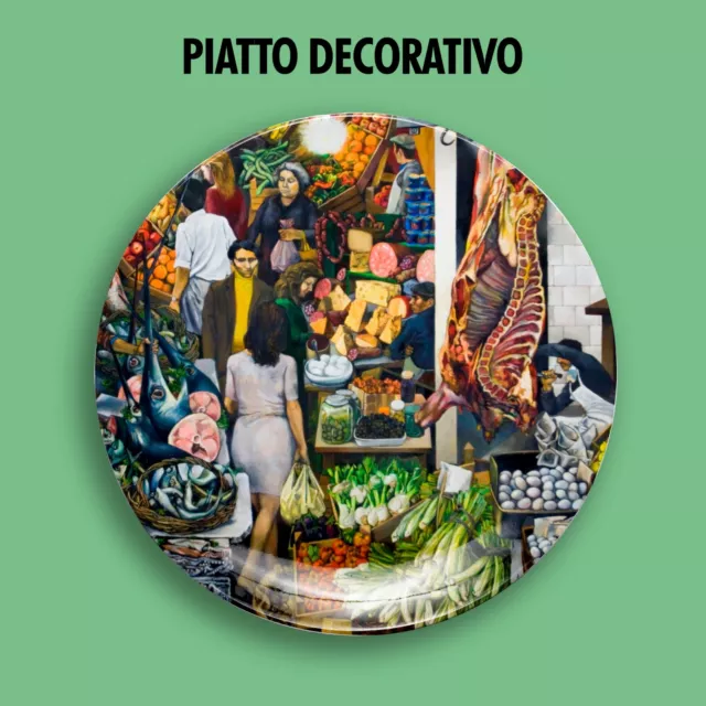 PIATTO DECORATIVO DECORATIVE PLATE Renato Guttuso LA VUCCIRIA Sicilia arredo art