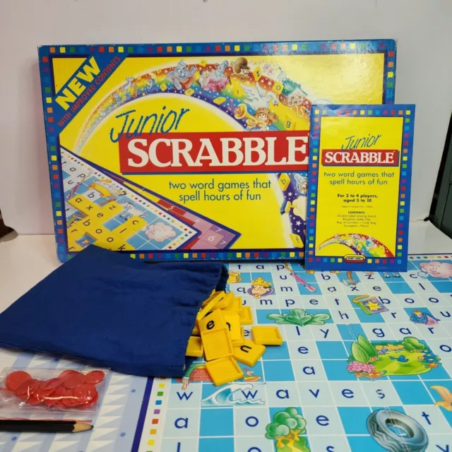 Vintage Junior Scrabble Board Game By Spear's Games Mattel 1994 Complete