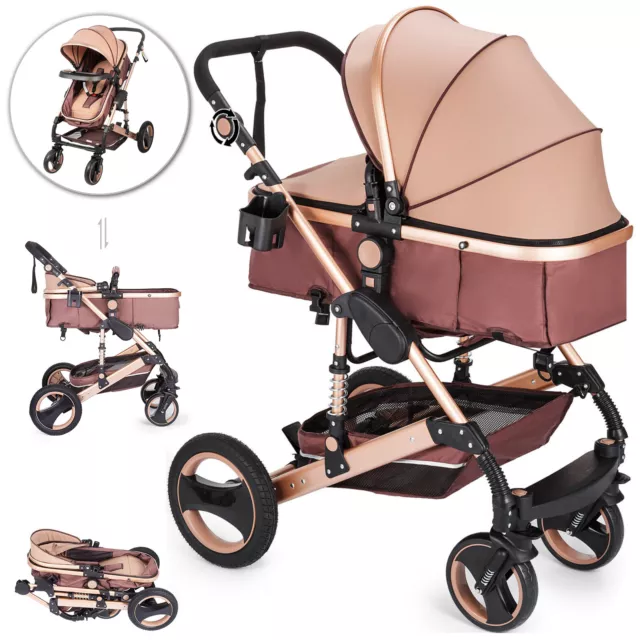 VEVOR 2 in1 Passeggino Carrozzina Pieghevole Baby Stroller per Bambini 0-36 Mesi