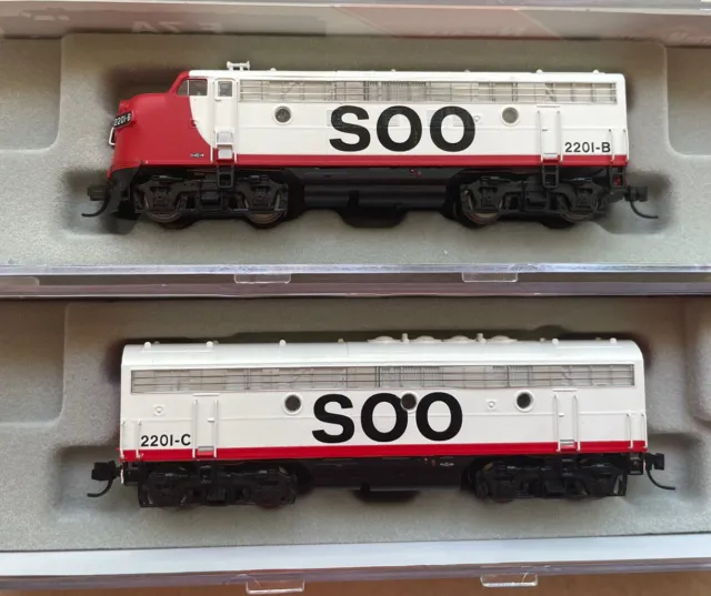 InterMountain N Scale EMD F7 A&B Diesel Locomotive SOO Line Car #s 2201-B 2201-C