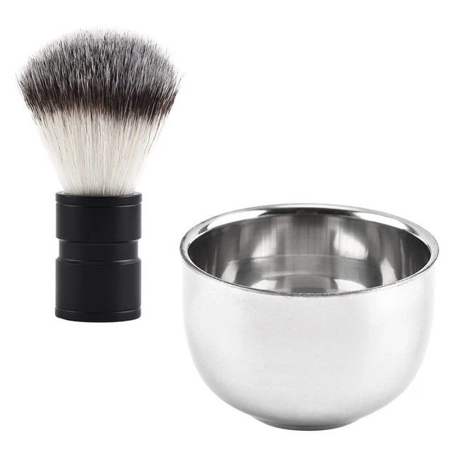 304 # spazzola per barba acciaio ciotola in metallo barba strumento da barba rasatura