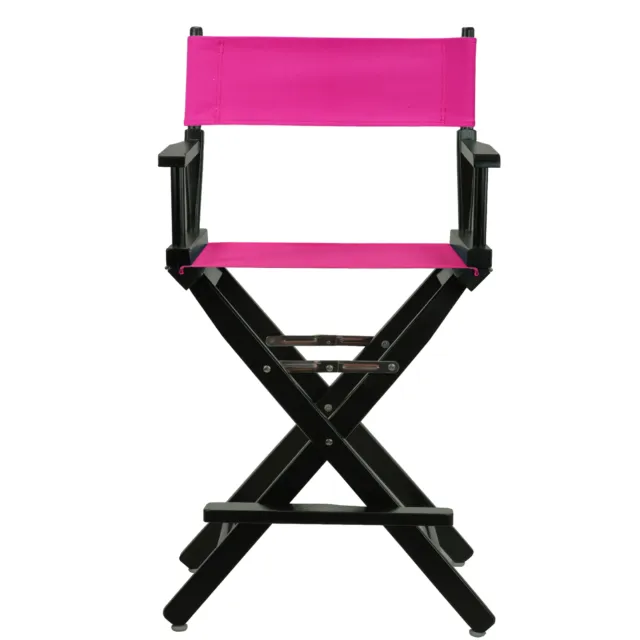 24" Director's Chair Black Frame-Magenta Canvas